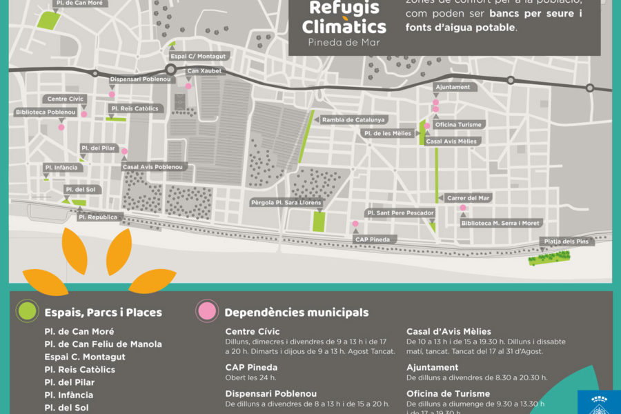 Finalitzat el mapa de refugis climàtics de Pineda de  Mar