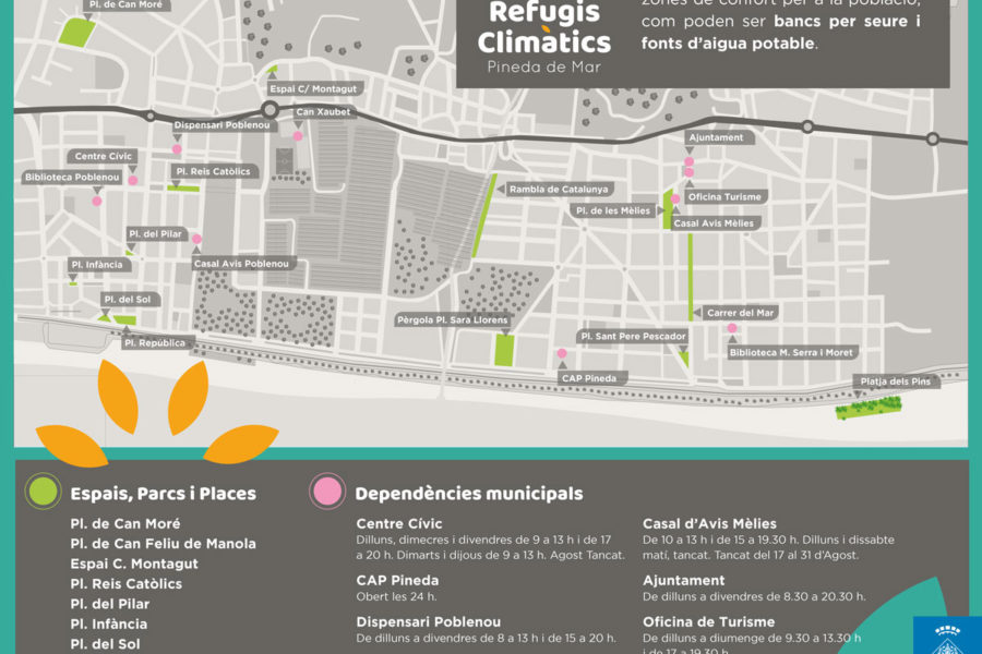 Finalizado el mapa de refugios climáticos de Pineda de Mar